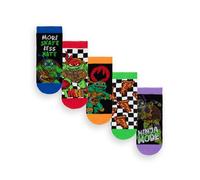 Teenage Mutant Ninja Turtles Boys Socks 5 Pack | Kids Multicoloured TMNT Graphic Footwear | Mutant Mayhem Comfortable Sock Set Bundle | Cartoon Movie Game TV Series Merchandise Gift