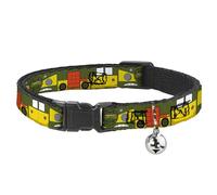 Teenage Mutant Ninja Turtles Breakaway Cat Collar With Bell, Plastic Clip, Easy Adjustable, Classic TMNT Ninja Turtles Party Van All Sides Green Multi, 8.5 to 12 Inches 0.5 Inch Wide