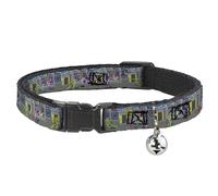 Teenage Mutant Ninja Turtles Breakaway Cat Collar With Bell, Plastic Clip, Easy Adjustable, Ninja Turtles Battle Purple Foot Soldier Video Game Scene, 8.5 to 12 Inches 0.5 Inch Wide