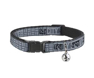 Teenage Mutant Ninja Turtles Breakaway Cat Collar With Bell, Plastic Clip, Easy Adjustable, Teenage Mutant Ninja Turtles City Sewer Title Logo Grays, 8.5 to 12 Inches 0.5 Inch Wide