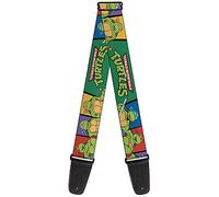 Teenage Mutant Ninja Turtles Buckle-Down Guitar Strap - Classic TMNT Group Pose3/TMNT Logo Green/Multi Color - 2" Wide - 29-54" Length