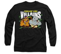 Teenage Mutant Ninja Turtles Chillin Like Villains Mens Long Sleeve T Shirt, Black, Medium
