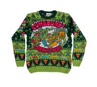 Teenage Mutant Ninja Turtles Christmas Jumper - Cowabunga Ugly Sweater - Leonardo Raphael Donatello Michelangelo Knit Design - TMNT Gifts for Men Women Adults