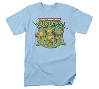 Teenage Mutant Ninja Turtles Classic Turtles Unisex T Shirt, Light Blue, Medium