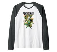 Teenage Mutant Ninja Turtles Colorful Attack Poses Comic Raglan Baseball Tee