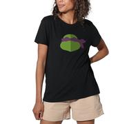 Teenage Mutant Ninja Turtles Donnie Face Ladies T Shirt, Black, X-Large