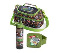 TEENAGE MUTANT NINJA Turtles Green Lunch Bag, Lunch Box & Bottle Set | TMNT Character School Lunch Carrier | Zip-Up Design with Easy-Carry Handle | Cowabunga Cartoon Theme for Boys | Turtles Merch