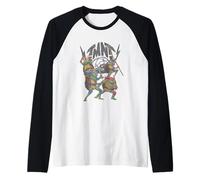 Teenage Mutant Ninja Turtles Hero Lineup Distressed Logo Raglan Baseball Tee