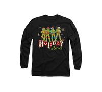 Teenage Mutant Ninja Turtles Holiday Heroes Christmas Shine Long Sleeve T-Shirt, Black Teenage Mutant Ninja Turtles Black XXL