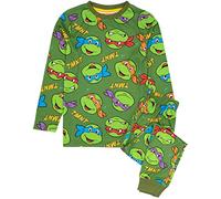 Teenage Mutant Ninja Turtles Kids Pyjamas | Boys Girls Leonardo Michelangelo Donatello Raphael Characters Green T-Shirt Long Bottoms Pjs | TMNT Merchandise 5-6 Years