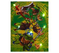 Teenage Mutant Ninja Turtles LED Wall Art for Kids,11.5x15.75 Inch Light-Up Canvas Décor with Hanging Hooks, Battery Operated Night Light for Toddlers & Children’s Bedrooms or Playrooms
