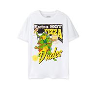 Teenage Mutant Ninja Turtles Men's Short Sleeved T-Shirt (Adult White) in White | Size: 3XL Teenage Mutant Ninja Turtles White 3XL