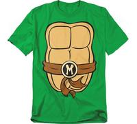 Teenage Mutant Ninja Turtles Michelangelo Chest Unisex T Shirt, Kelly Green, Medium