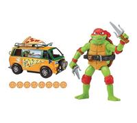 Teenage Mutant Ninja Turtles: Mutant Mayhem Pizza Fire Delivery Van. & Mutant Mayhem 4.65-Inch Raphael Basic Action Figure. Ideal present for boys 4 to 7 years