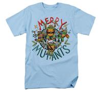 Teenage Mutant Ninja Turtles: Mutant Mayhem TMNT Mayhem Merry Mutants Christmas Unisex T Shirt, Light Blue, L