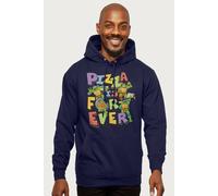 Teenage Mutant Ninja Turtles Pizza Is Forever Hooded Sweatshirt in Navy | Size: Small Teenage Mutant Ninja Turtles Navy S