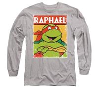 Teenage Mutant Ninja Turtles Raph Mens Long Sleeve T Shirt, Athletic Heather, Medium