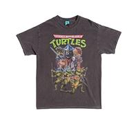 Teenage Mutant Ninja Turtles Retro Movie Vintage Wash Charcoal T Shirt