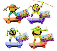 Teenage Mutant Ninja Turtles Sewer Shredders Pull Back 6" 15cm Racers on Skateboards - Set of 4 - Michaelangelo, Raphael, Donatello & Leonardo
