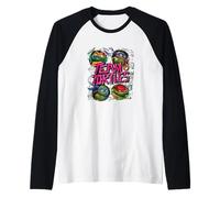 Teenage Mutant Ninja Turtles Team Turtles Neon Graffiti Raglan Baseball Tee