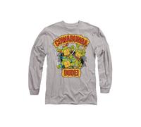 Teenage Mutant Ninja Turtles Tmnt Cowabunga Dude Long Sleeve T-Shirt, Athletic Heather in Light Grey | Size: Small Teenage Mutant Ninja Turtles Light Grey S