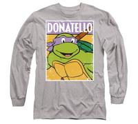 Teenage Mutant Ninja Turtles TMNT Donnie Mens Long Sleeve T Shirt, Athletic Heather, L