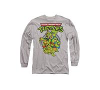 Teenage Mutant Ninja Turtles Tmnt Group Long Sleeve T-Shirt, Athletic Heather in Grey | Size: Medium Teenage Mutant Ninja Turtles Grey M