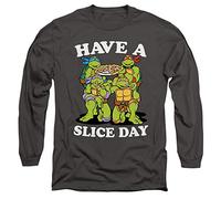 Teenage Mutant Ninja Turtles TMNT Have A Slice Day Unisex Long Sleeve T Shirt, Charcoal, XL