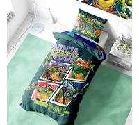 TEENAGE MUTANT NINJA Turtles TMNT Reversible Single Duvet Set - 135 x 200 cm Duvet Cover & 49 x 74 cm Pillowcase