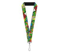 Teenage Mutant Ninja Turtles Unisex-Adult's Lanyard-1.0"-Classic TMNT Poses/Action Bubbles Do Key Chain, Multicolor, One Size
