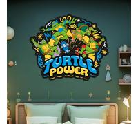 Teenage Mutant Ninja Turtles Wall Sticker - Turtle Power Group Decal TMNT Art (60cm Width x 55cm Height)