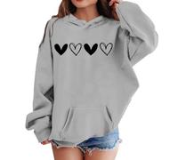 Teenager Gifts Girls Fleece Jacket Black Hoodie Teen Clothes Age 11 Winter Hoodies Valentines Day Sweatshirt for Minimalist Heart Print Casual Crewneck Loose Fit Thick Cozy Soft Fabric