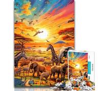 Teenager Jigsaw African Animals 1000 Piece Jigsaw Puzzles for Adults Gifts,Challenging Game Toys for Is Ideal As A Gift for The Whole Family 75x50cm