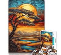 Teenager Jigsaw African Tree Jigsaws 1000 Pieces for Adults,Toys Educational Games Stress Relieving Great Gifts And Toys 50x75cm