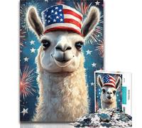 Teenager Jigsaw American Flag Alpaca Jigsaw Puzzle 1000 Pieces for Teenagers,Toys Educational Games Stress Relieving Unique Home Decor And Gifts 50x75cm