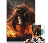 Teenager Jigsaw Ancient Mammoth 1000 Piece Jigsaw Puzzles for Adults,Wall Decoration Unique Birthday And Xmas Gifts Suitable for And 14 26x38cm