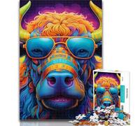 Teenager Jigsaw Animal Buffalo 1000 Pieces Jigsaw Puzzles For Teens And Adults,Diy Modern Wall Art Unique Gift Home Decor 75x50cm