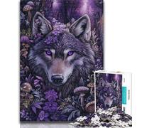Teenager Jigsaw Animal Fantasy Wolf 1000 Piece Jigsaw Puzzles for Teenagers Gifts,Toys Educational Games Stress Relieving Enhance Love between Couples 50x75cm