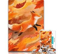 Teenager Jigsaw Animal Fox Jigsaws Puzzles 1000 Pieces for Adults Gifts,for Educational Game Challenge Toy Artists Collection, Fine Art 50x75cm