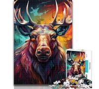 Teenager Jigsaw Animal Moose 1000 Pieces Jigsaw Puzzle for Adults& Teens,Decompressing Intellectual Educational Toy Birthday Present, Gifts 50x75cm