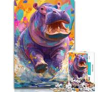 Teenager Jigsaw Animal Rhino 1000 Pieces Jigsaw Puzzle for Adults& Teens,Decompressing Intellectual Educational Toy Birthday Present, Gifts 50x75cm
