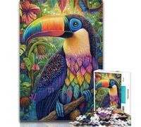 Teenager Jigsaw Animal Toucan 1000 Pieces Jigsaw Puzzles for Adults And Teens,Toys Educational Games Stress Relieving Great Gifts And Toys 26x38cm