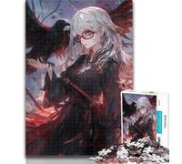 Teenager Jigsaw Anime Crow Girl Jigsaws 1000 Pieces for Adults,Educational Games Home Decoration Artists Collection, Fine Art 50x75cm