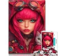 Teenager Jigsaw Anime Girl And Cat Jigsaws 1000 Pieces for Adults,Educational Games Home Decoration Artists Collection, Fine Art 50x75cm