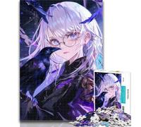 Teenager Jigsaw Anime Girl Crow 1000 Piece Jigsaw Puzzles,Decompressing Intellectual Educational Toy Birthday Present, Gifts 50x75cm