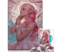 Teenager Jigsaw Anime Sakura Girl 1000 Piece Jigsaw Puzzles for Teenagers Gifts,Relax Games Is Ideal As A Gift for The Whole Family (26x38cm)