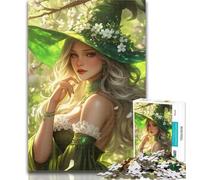 Teenager Jigsaw Anime Witch Jigsaws Puzzles 1000 Pieces for Adults Gifts,for Educational Game Challenge Toy Artists Collection, Fine Art 26x38cm