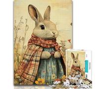 Teenager Jigsaw Artistic Bunny 1000 Piece Jigsaw Puzzles for Adults,Fun Activity for Home, Rainy Days Toys, Birthday Gifts 26x38cm