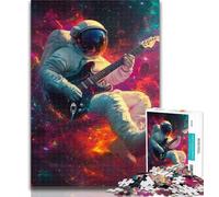 Teenager Jigsaw Astronaut Playing Guitar Jigsaw Puzzles 1000 Pieces for Adults Teens,Learning Educational Toys Family Games Birthday Present, Gifts 26x38cm