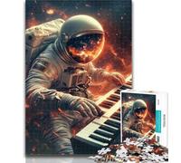 Teenager Jigsaw Astronaut Playing Piano 1000 Pieces Jigsaw Puzzles For Teens And Adults,Diy Modern Wall Art Unique Gift Home Decor 75x50cm